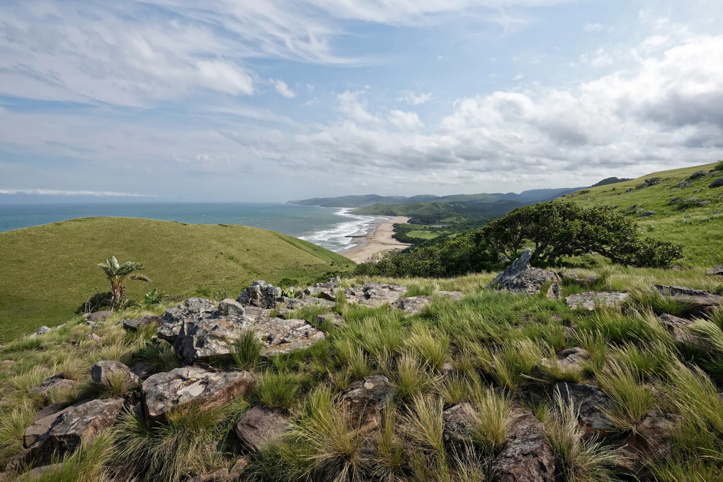 The bay at Port St Johns, where the Umzimvubu River meets the Indian Ocean
